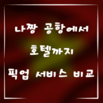 나짱 공항에서 호텔까지, 픽업 서비스 비교
