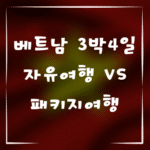 베트남 3박4일 자유여행 vs 패키지여행, 장단점 비교